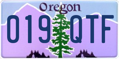 OR license plate 019QTF