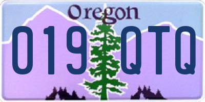 OR license plate 019QTQ