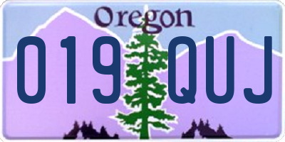 OR license plate 019QUJ