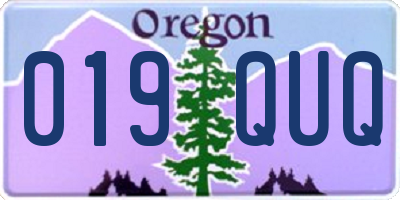 OR license plate 019QUQ