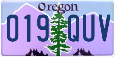 OR license plate 019QUV