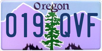 OR license plate 019QVF