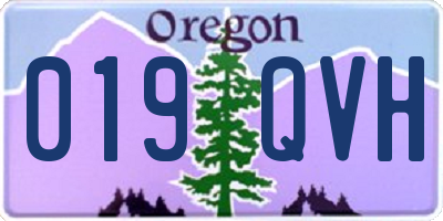 OR license plate 019QVH