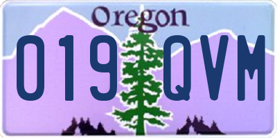 OR license plate 019QVM