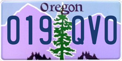 OR license plate 019QVO