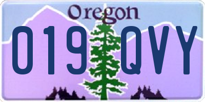 OR license plate 019QVY