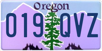 OR license plate 019QVZ
