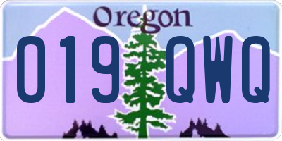 OR license plate 019QWQ