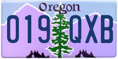 OR license plate 019QXB