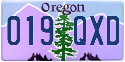OR license plate 019QXD
