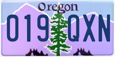 OR license plate 019QXN
