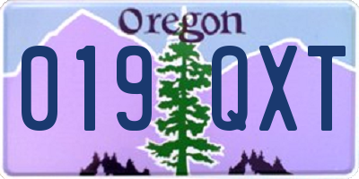 OR license plate 019QXT