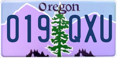 OR license plate 019QXU