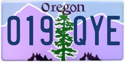 OR license plate 019QYE