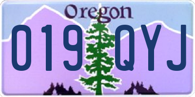 OR license plate 019QYJ