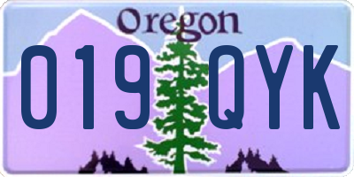 OR license plate 019QYK