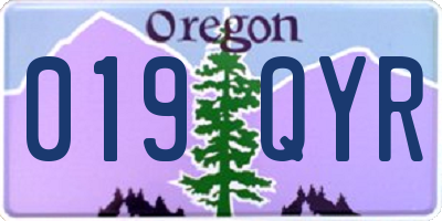 OR license plate 019QYR