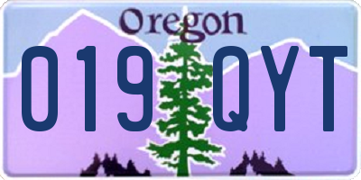 OR license plate 019QYT
