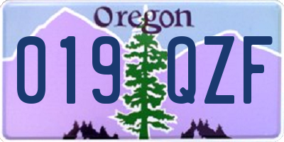 OR license plate 019QZF