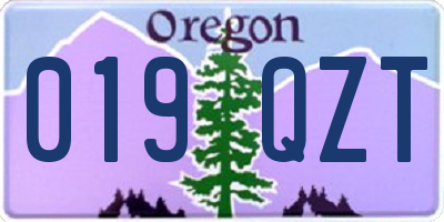 OR license plate 019QZT