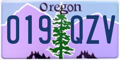 OR license plate 019QZV