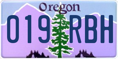 OR license plate 019RBH