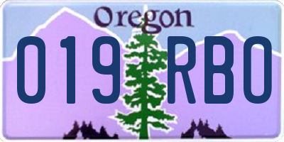 OR license plate 019RBO