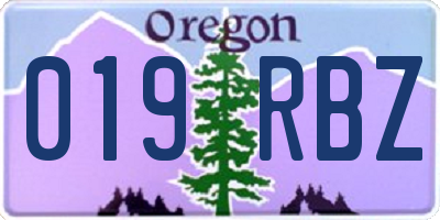 OR license plate 019RBZ