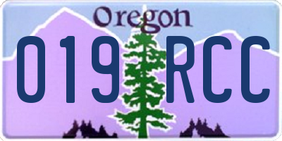 OR license plate 019RCC