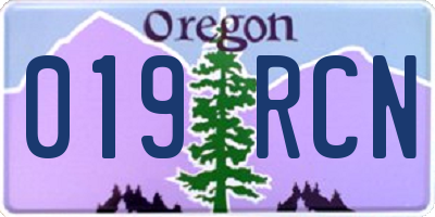 OR license plate 019RCN