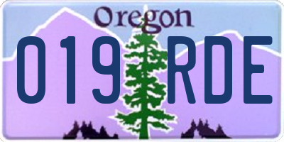 OR license plate 019RDE