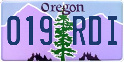 OR license plate 019RDI