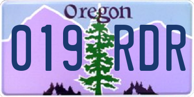 OR license plate 019RDR