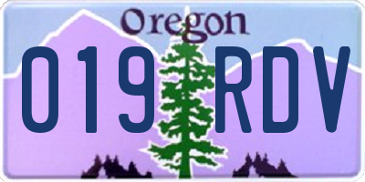 OR license plate 019RDV
