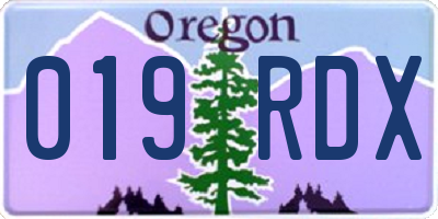 OR license plate 019RDX
