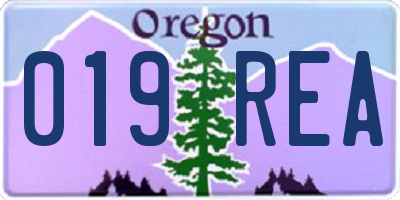 OR license plate 019REA