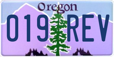 OR license plate 019REV