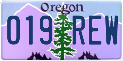 OR license plate 019REW