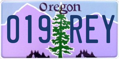OR license plate 019REY