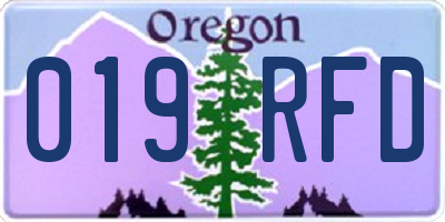 OR license plate 019RFD