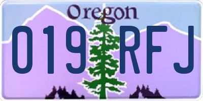 OR license plate 019RFJ