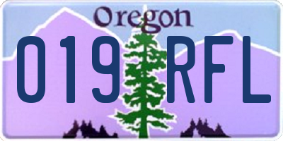 OR license plate 019RFL