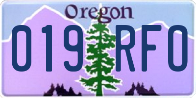 OR license plate 019RFO