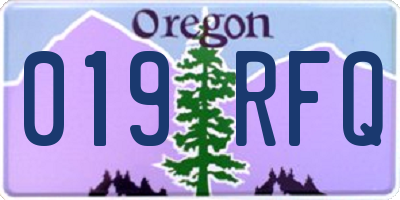 OR license plate 019RFQ