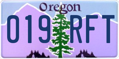 OR license plate 019RFT