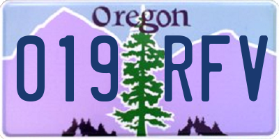 OR license plate 019RFV