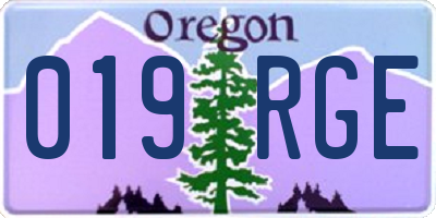 OR license plate 019RGE