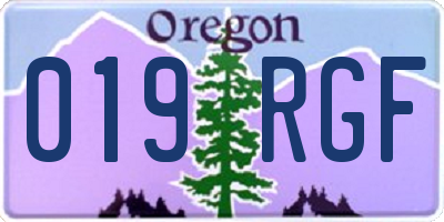 OR license plate 019RGF