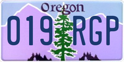 OR license plate 019RGP