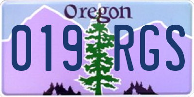 OR license plate 019RGS